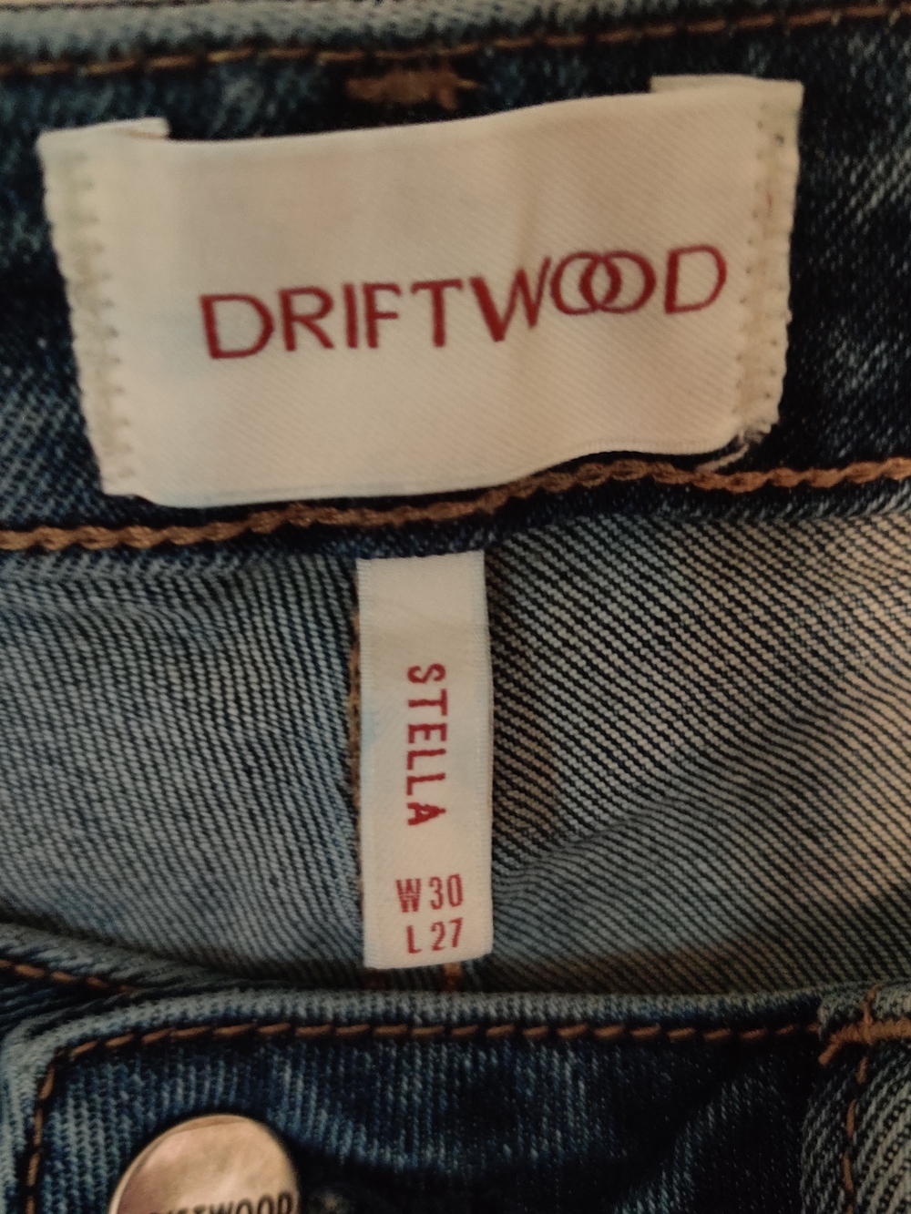 Driftwood Stella Bloom Embroidered Jeans in Dark Blue - Floral Detail - Picture 2 of 10